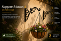 Supports Muraux Décoratifs en Fer Forgé – Motif Feuilles de Vigne – Lot de 2